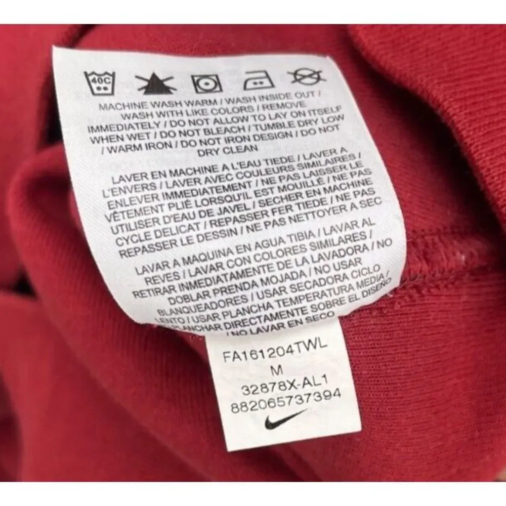 Nike Alabama Crimson Tide Men's Pullover Hoodie Medium Red Grey‎ Zip Pocket Logo